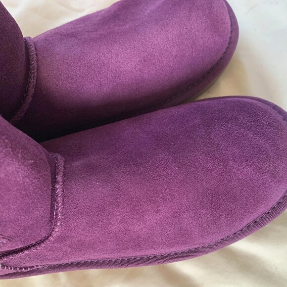 Koolaburra by UGG Koola Purple Suede Fur Line Sheepskin Cozy Winter Boots NWOT - Picture 2 of 6